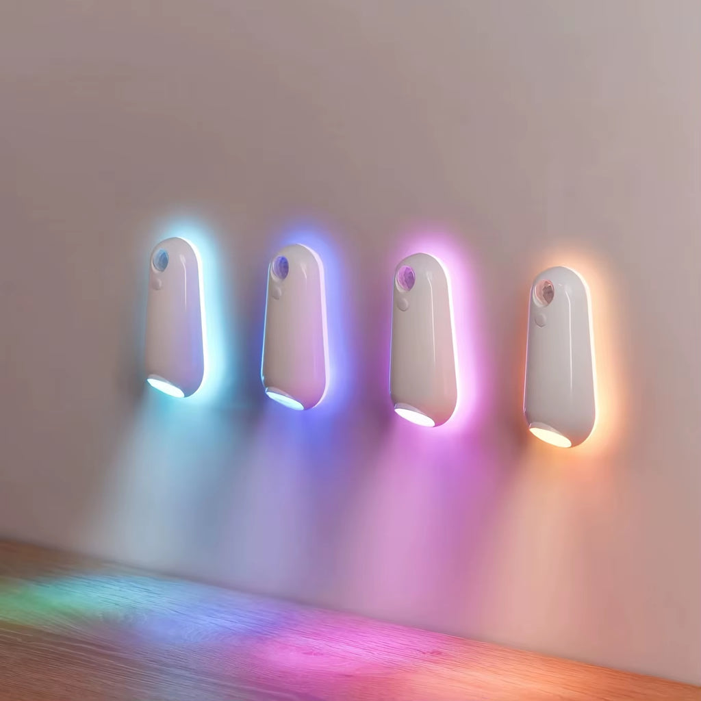 USB Rechargeable LED Motion Sensor Light | 1Pc | 8 Color Changing, Adjustable Brightness | Indoor Motion Sensor Lights for Stair